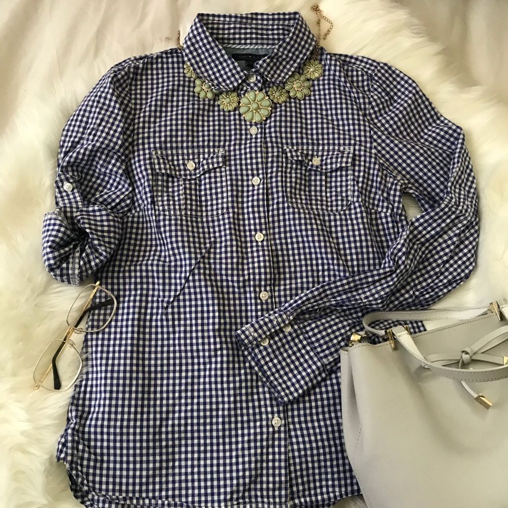 Xs Blue And White Gingham Top
